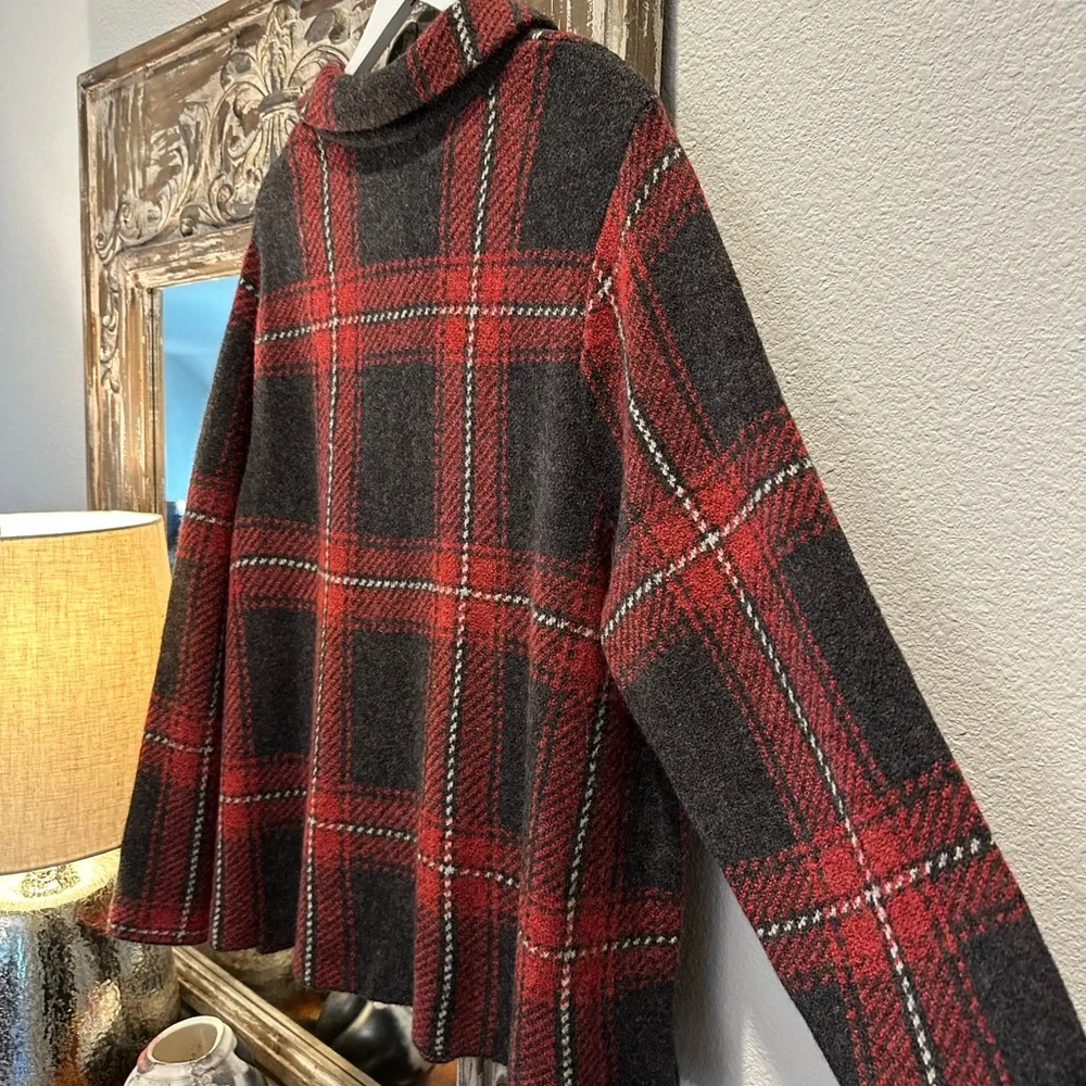 ☀️ New! J. JILL Plaid Sweater Cardigan Jacket - Picture 10 of 12